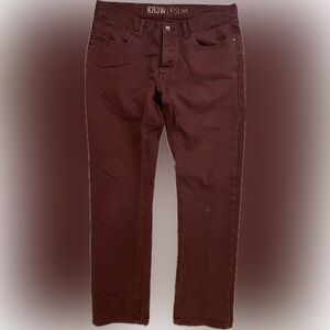 KR3W K SLIM pants, color burgundy, size 34